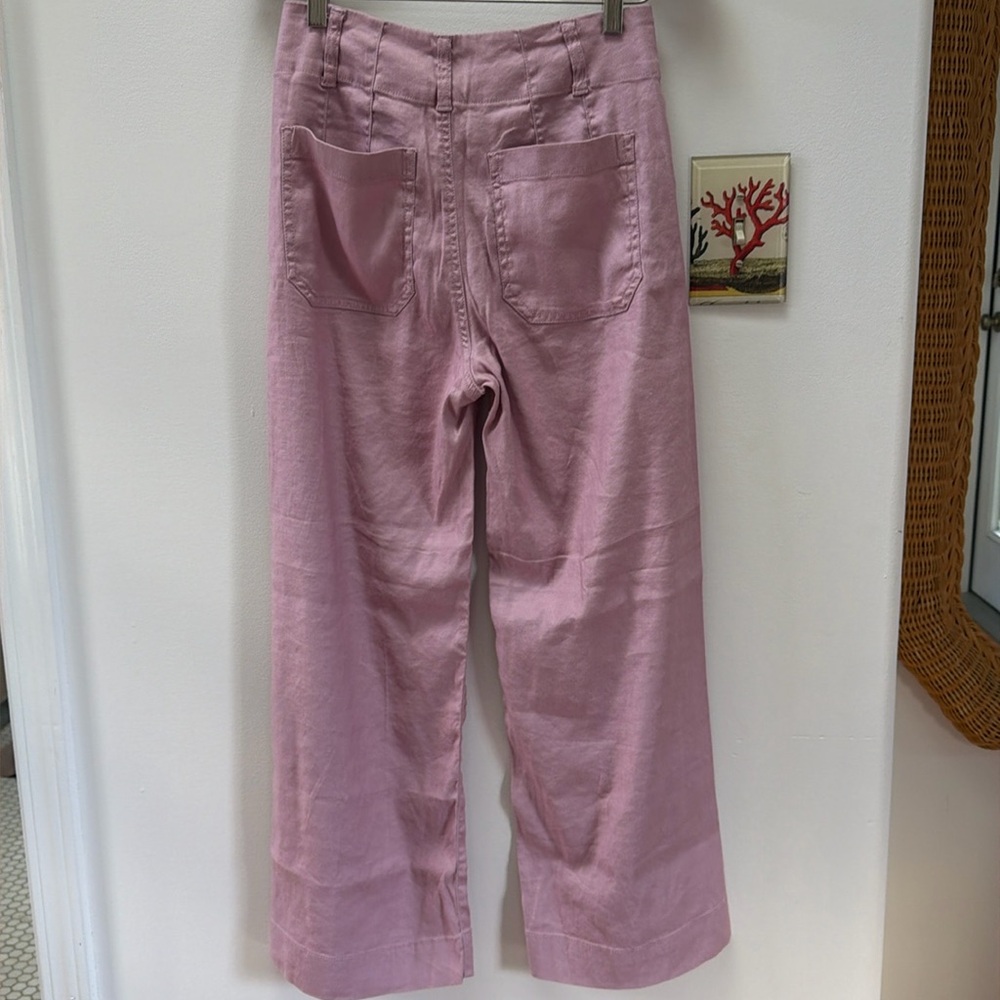Maeve The Colette linen blend crop wide leg pants - Picture 2 of 5